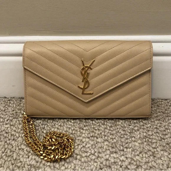 NWT Saint Laurent Large Cassandre Chain Wallet - Picture 3 of 13